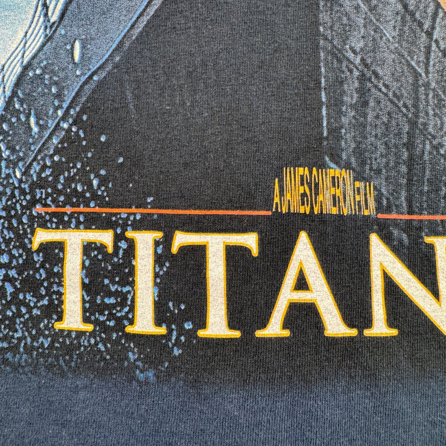 美品 90s TITANIC タイタニック 映画 Tシャツ ネイビー 特大 コピーライト 1998 m-x-2505-036