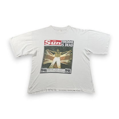 クイーン QUEEN フレディ マーキュリー 追悼T Tシャツ XL 白 バンドT ba-000021