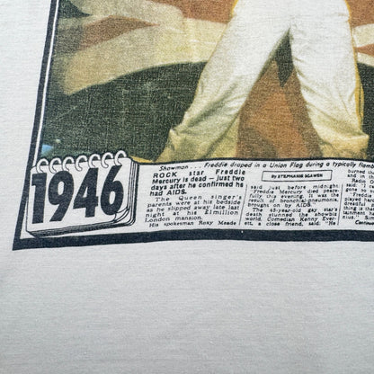 クイーン QUEEN フレディ マーキュリー 追悼T Tシャツ XL 白 バンドT ba-000021