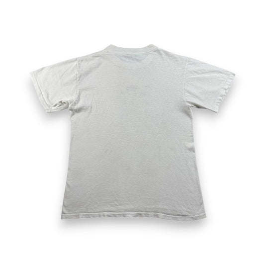 90s フランス 女 アートT Tシャツ ONEITA 白 mode's de vie a-u-2505-090