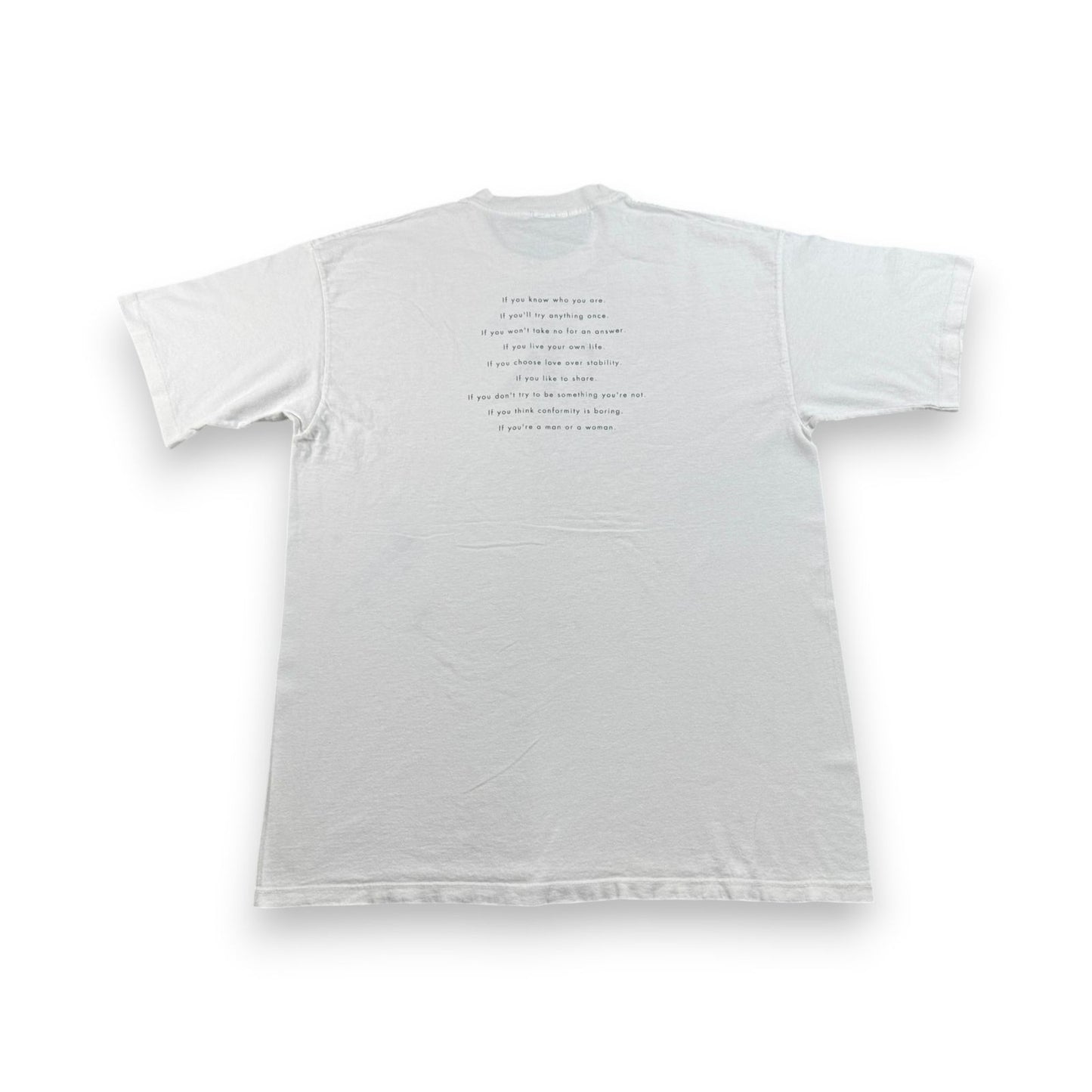 90s Calvin Klein カルバンクライン USA製 Tシャツ メッセージ 白 XL br-000010
