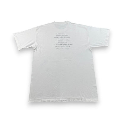 90s Calvin Klein カルバンクライン USA製 Tシャツ メッセージ 白 XL br-000010