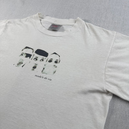 90s フランス 女 アートT Tシャツ ONEITA 白 mode's de vie a-u-2505-090