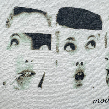 90s フランス 女 アートT Tシャツ ONEITA 白 mode's de vie a-u-2505-090