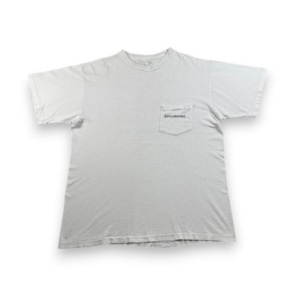 90s バナナリパブリック USA製 Tシャツ アートT 大陸 Banana Republic 白 シングルステッチ br-x-2505-006