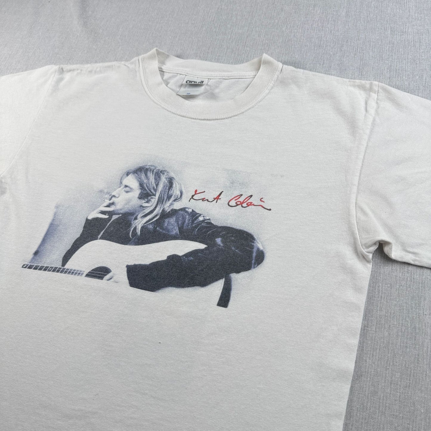00s カートコバーン Kurt Cobain Nirvana ニルヴァーナ Tシャツ バンドT 白 anvil M c2003 ba-t-2505-034