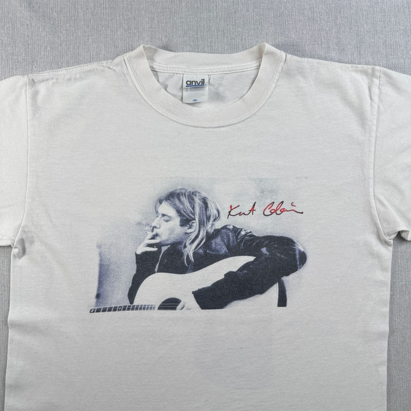 00s カートコバーン Kurt Cobain Nirvana ニルヴァーナ Tシャツ バンドT 白 anvil M c2003 ba-t-2505-034