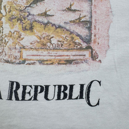 90s バナナリパブリック USA製 Tシャツ アートT 大陸 Banana Republic 白 シングルステッチ br-x-2505-006