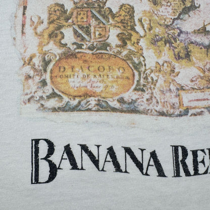 90s バナナリパブリック USA製 Tシャツ アートT 大陸 Banana Republic 白 シングルステッチ br-x-2505-006