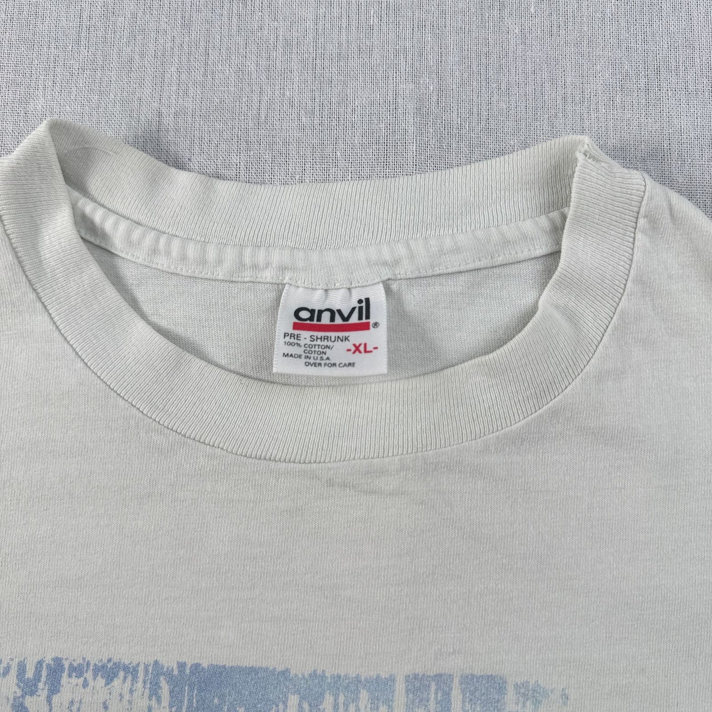 90s 灯台 アートT Tシャツ USA製 anvil XL 白 グレー ch-x-2505-009