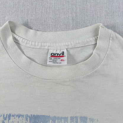 90s 灯台 アートT Tシャツ USA製 anvil XL 白 グレー ch-x-2505-009