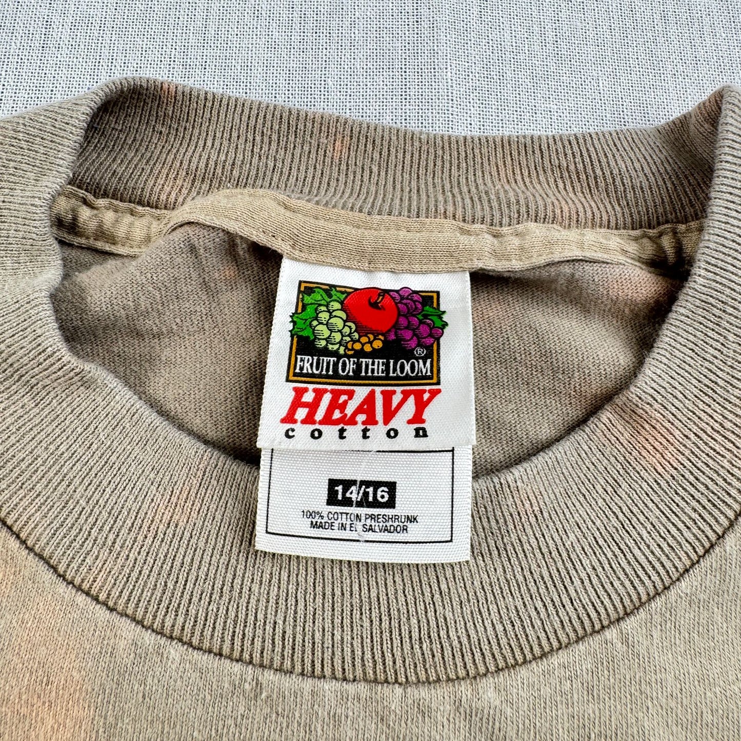 90s カエル 爬虫類 Tシャツ 総柄 両面プリント 蛙 カーキ a-u-2505-019