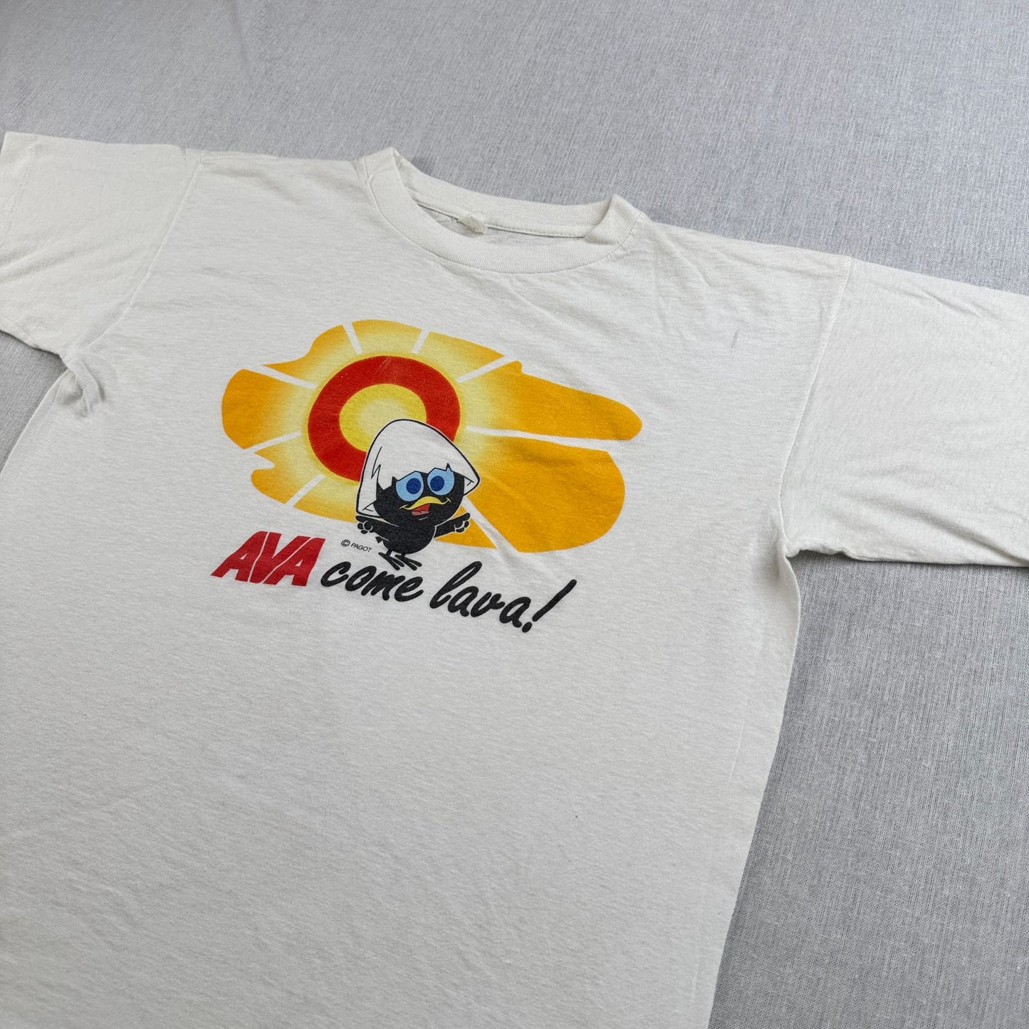 80s 90s pagot AVA カリメロ Tシャツ 白 キャラ シングルステッチ Tony Pagot 漫画 co-u-2505-014