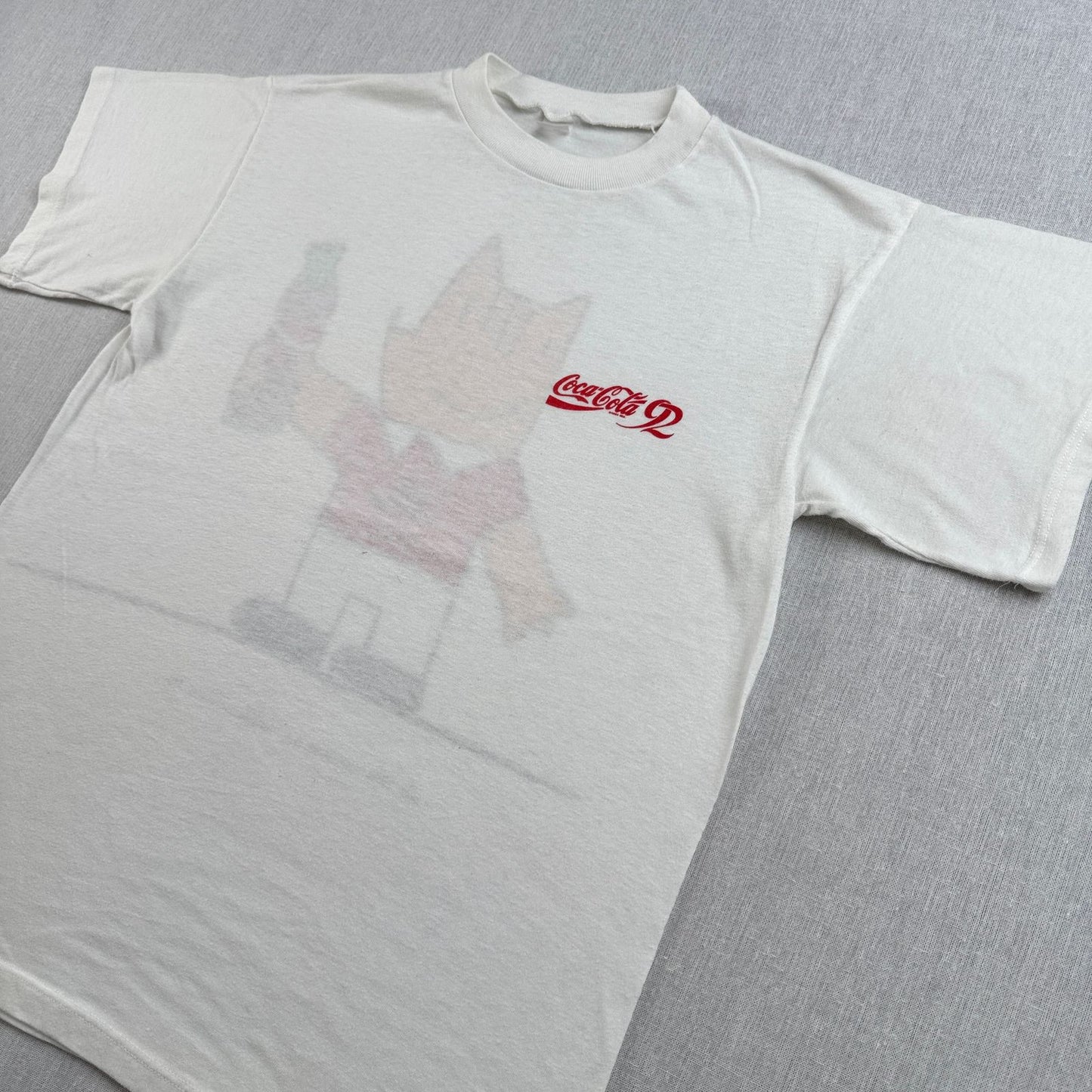 80s バルセロナオリンピック コカコーラ プロモT Tシャツ 1988 オリンピック 白 スペイン製 coca cola シングルステッチ co-u-2505-016