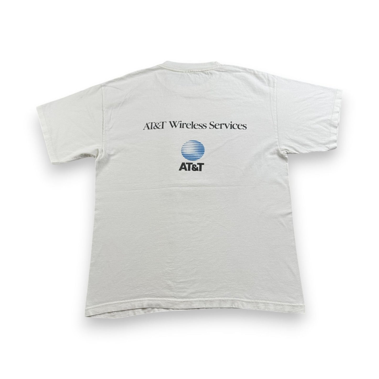 90s AT&T 企業T Tシャツ カルフォルニア マラソン アートT 白 シングルステッチ co-x-2505-003