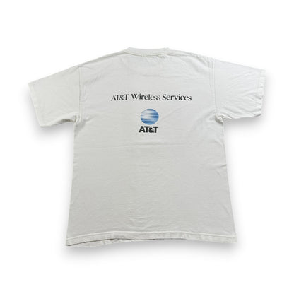 90s AT&T 企業T Tシャツ カルフォルニア マラソン アートT 白 シングルステッチ co-x-2505-003