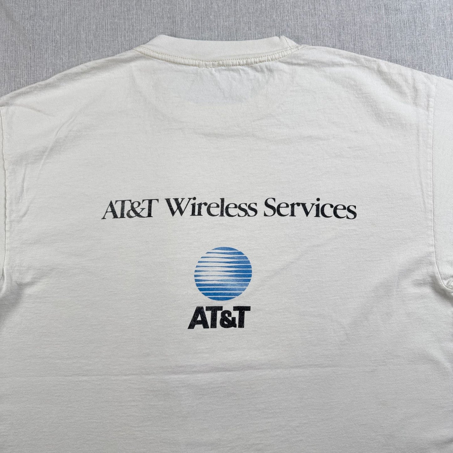 90s AT&T 企業T Tシャツ カルフォルニア マラソン アートT 白 シングルステッチ co-x-2505-003