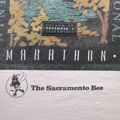 90s AT&T 企業T Tシャツ カルフォルニア マラソン アートT 白 シングルステッチ co-x-2505-003