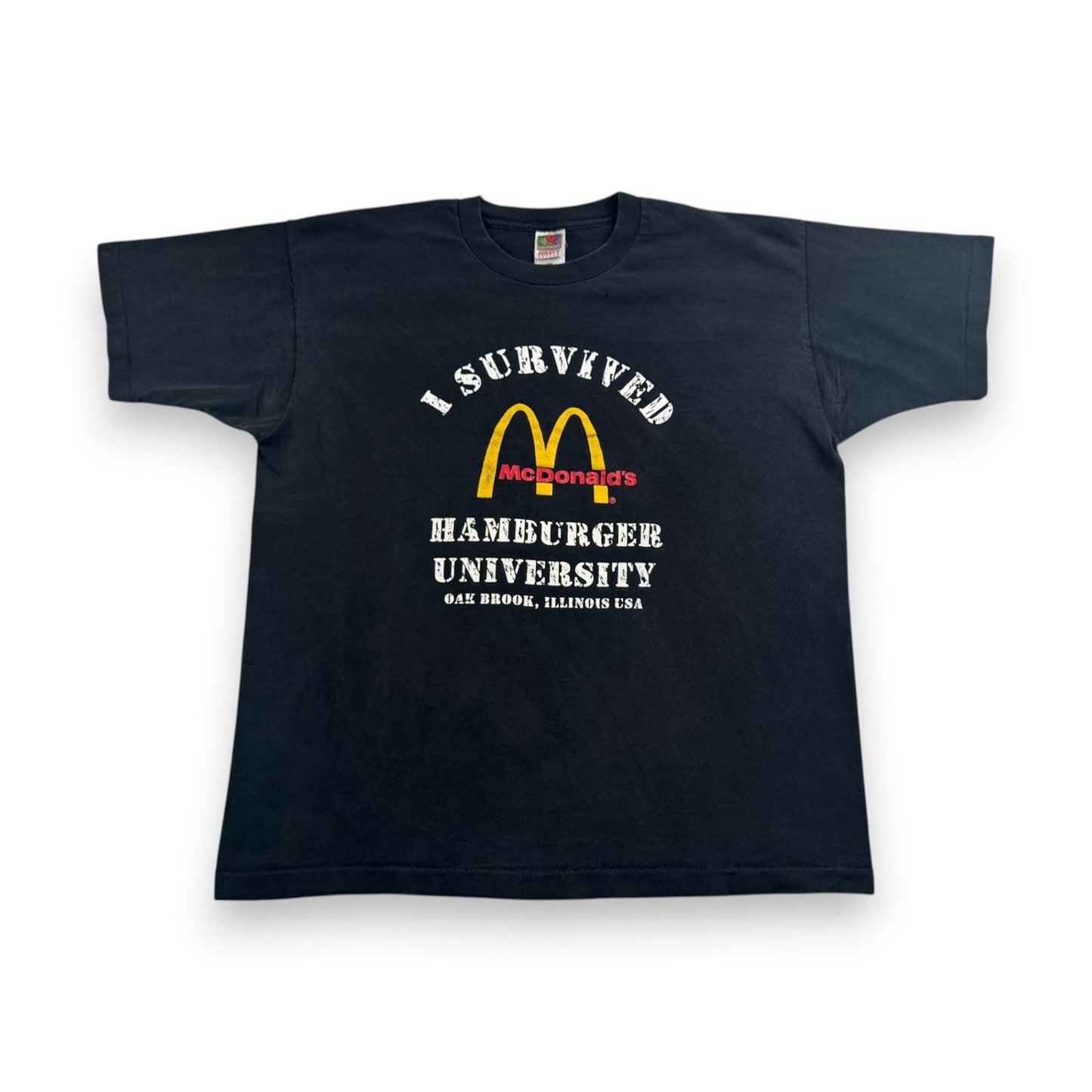 90s マクドナルド 企業T Tシャツ 黒 ハンバーガー McDonalds 黒 シングルステッチ co-x-2505-008