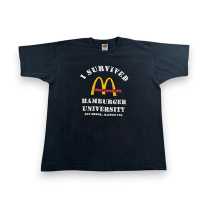 90s マクドナルド 企業T Tシャツ 黒 ハンバーガー McDonalds 黒 シングルステッチ co-x-2505-008