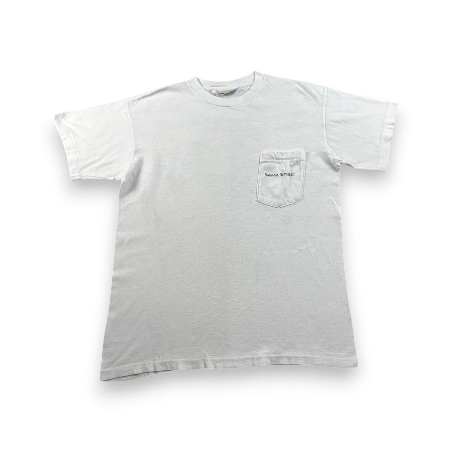 90s バナナリパブリック USA製 Tシャツ アートT トカゲ Banana Republic 白 シングルステッチ ポケT ポケット 胸ポケット XS br-x-2505-005