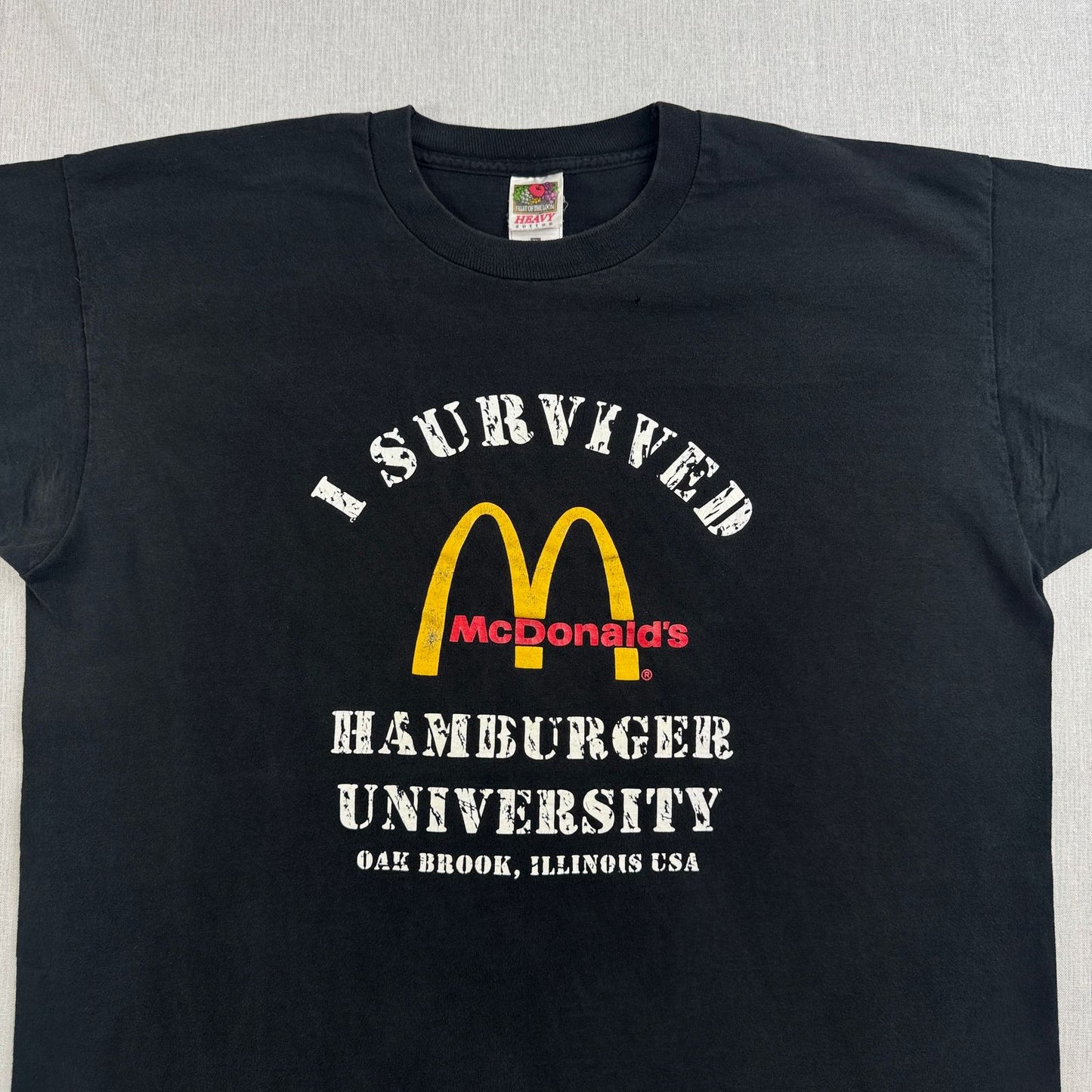 90s マクドナルド 企業T Tシャツ 黒 ハンバーガー McDonalds 黒 シングルステッチ co-x-2505-008
