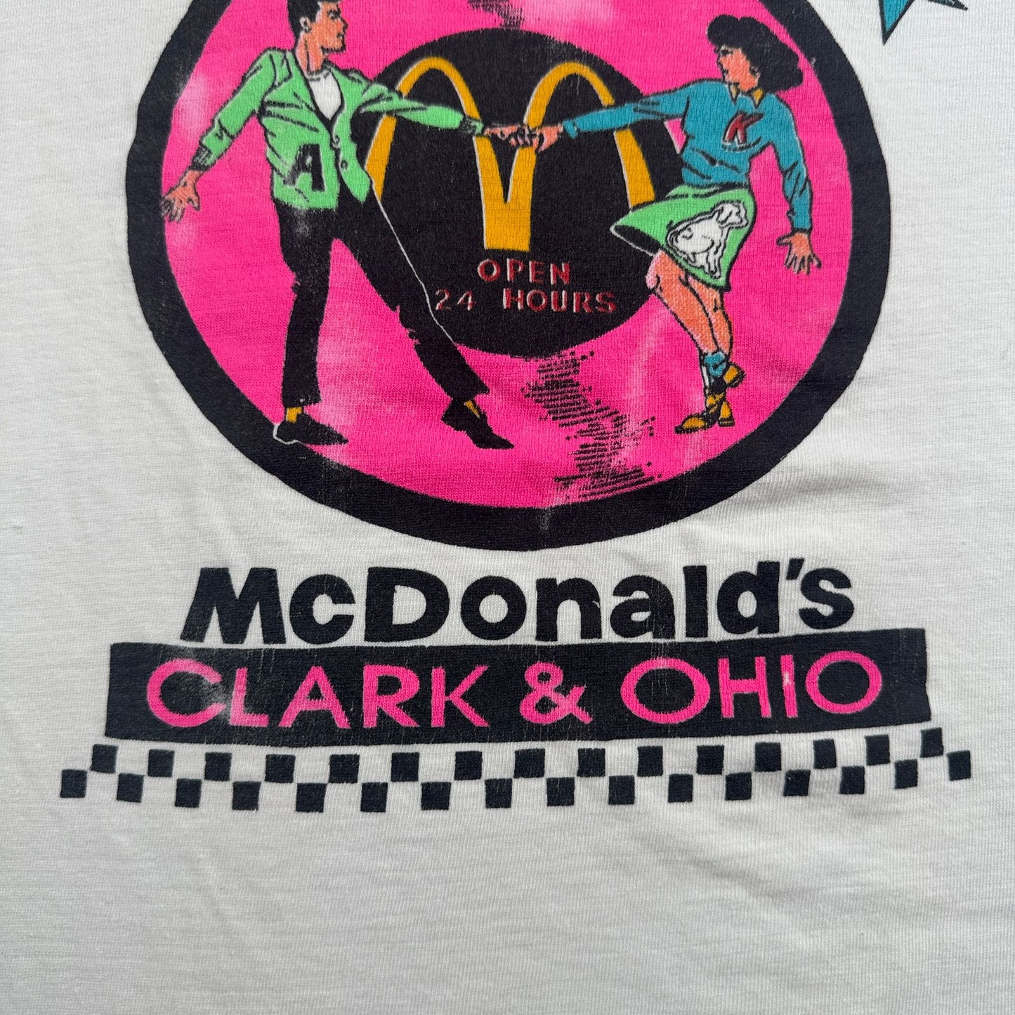 80s 90s マクドナルド 企業T Tシャツ ロックンロール McDonalds Chicago Rock & Roll 白 シングルステッチ co-x-2505-007