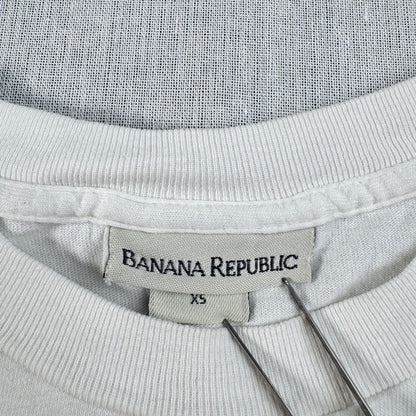 90s バナナリパブリック USA製 Tシャツ アートT トカゲ Banana Republic 白 シングルステッチ ポケT ポケット 胸ポケット XS br-x-2505-005