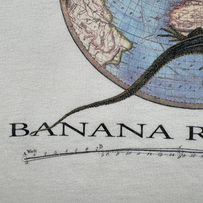 90s バナナリパブリック USA製 Tシャツ アートT トカゲ Banana Republic 白 シングルステッチ ポケT ポケット 胸ポケット XS br-x-2505-005