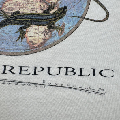 90s バナナリパブリック USA製 Tシャツ アートT トカゲ Banana Republic 白 シングルステッチ ポケT ポケット 胸ポケット XS br-x-2505-005