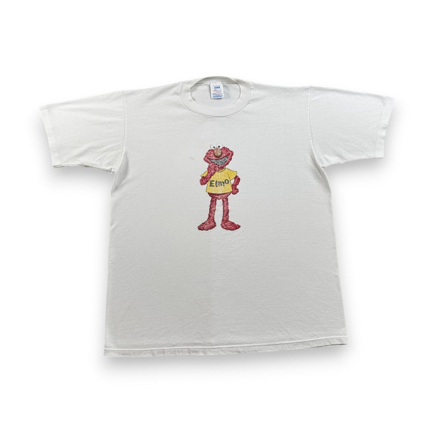90s エルモ elmo Tシャツ 白 USA製 セサミストリート シングルステッチ ch-u-2505-073