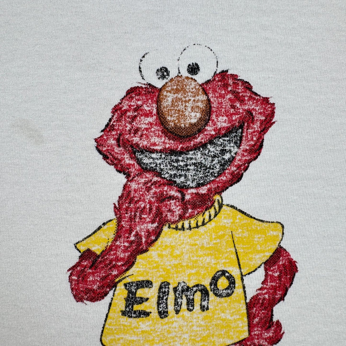 90s エルモ elmo Tシャツ 白 USA製 セサミストリート シングルステッチ ch-u-2505-073