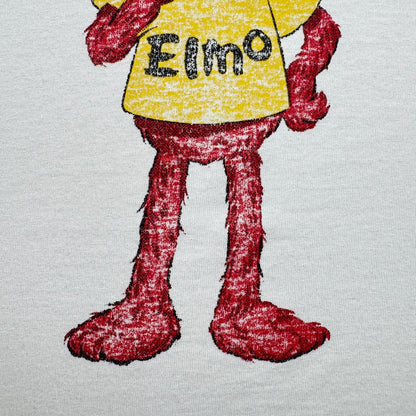 90s エルモ elmo Tシャツ 白 USA製 セサミストリート シングルステッチ ch-u-2505-073