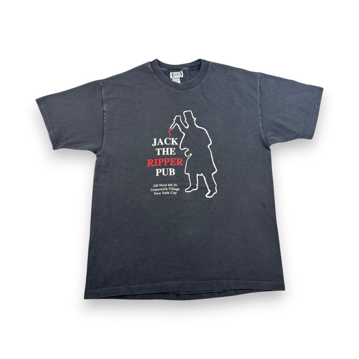 90s 切り裂きジャック Tシャツ JACK THE RIPPER PUB 黒 USA製 EERIE シングルステッチ co-t-2505-002