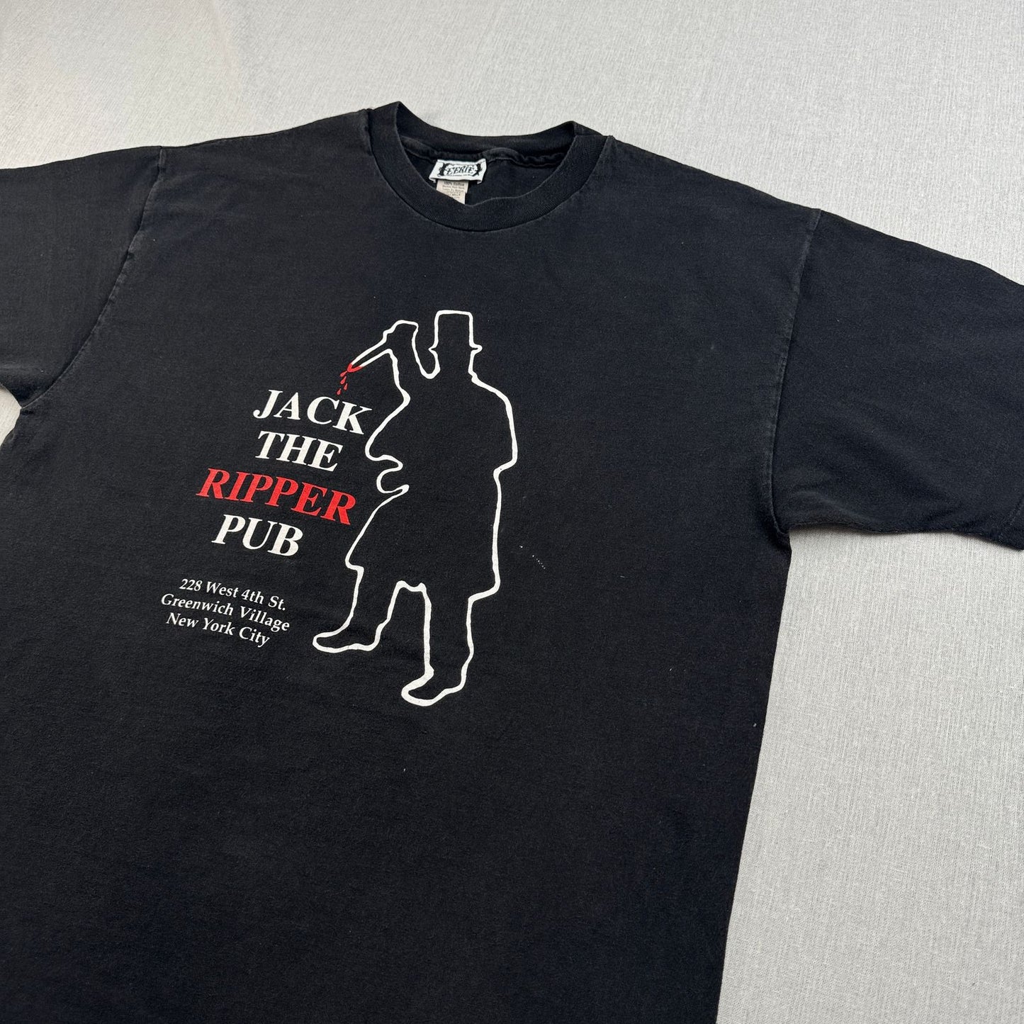90s 切り裂きジャック Tシャツ JACK THE RIPPER PUB 黒 USA製 EERIE シングルステッチ co-t-2505-002