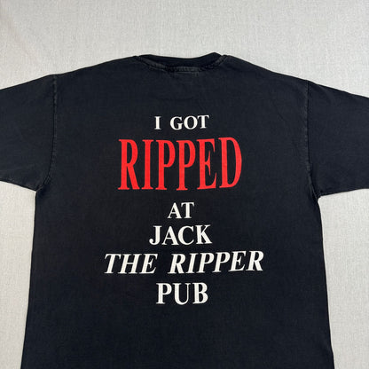 90s 切り裂きジャック Tシャツ JACK THE RIPPER PUB 黒 USA製 EERIE シングルステッチ co-t-2505-002