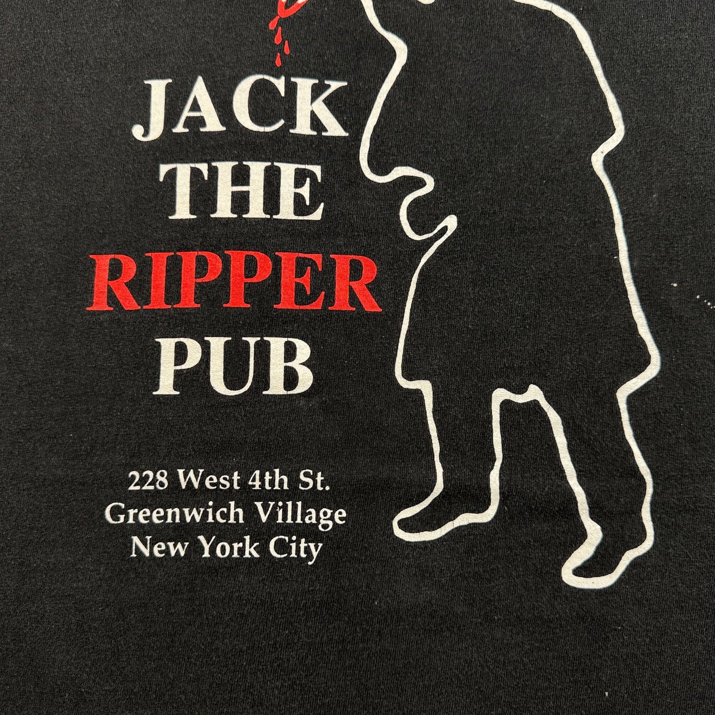 90s 切り裂きジャック Tシャツ JACK THE RIPPER PUB 黒 USA製 EERIE シングルステッチ co-t-2505-002