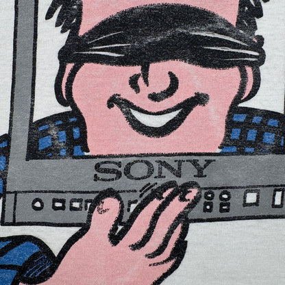 80s 90s SONY ソニー Tシャツ 企業T 白 choose the best monitor シングルステッチ co-t-2505-007