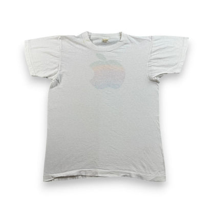 80s APPLE アップル レインボーロゴ 旧ロゴ Tシャツ 企業T 白 USA製 シングルステッチ co-t-2505-011