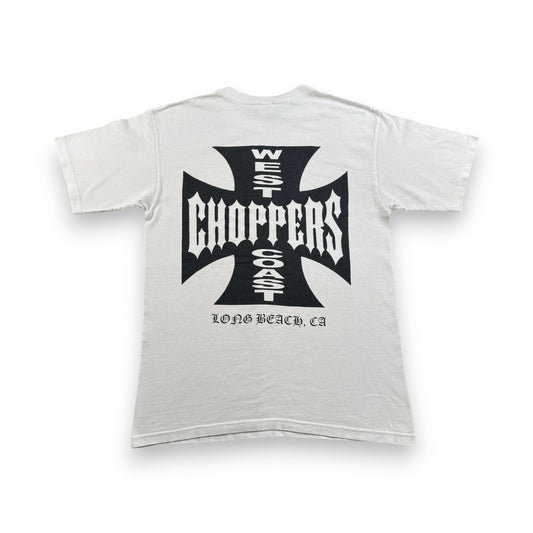 WEST COAST CHOPPERS アイアンクロス anvil ロゴ 企業 バイク Tシャツ ウエストコーストチョッパーズ USA 白 M long beach co-t-2505-012