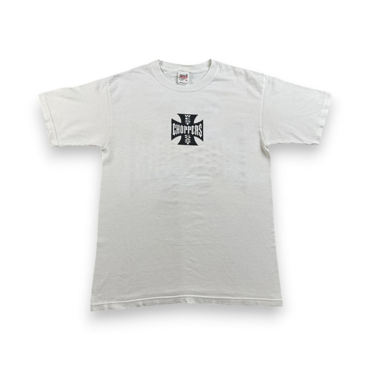WEST COAST CHOPPERS アイアンクロス anvil ロゴ 企業 バイク Tシャツ ウエストコーストチョッパーズ USA 白 M long beach co-t-2505-012