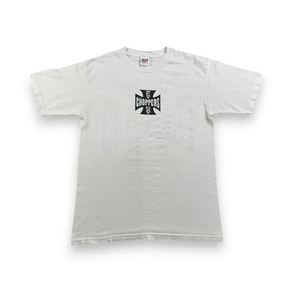 WEST COAST CHOPPERS アイアンクロス anvil ロゴ 企業 バイク Tシャツ ウエストコーストチョッパーズ USA 白 M long beach co-t-2505-012