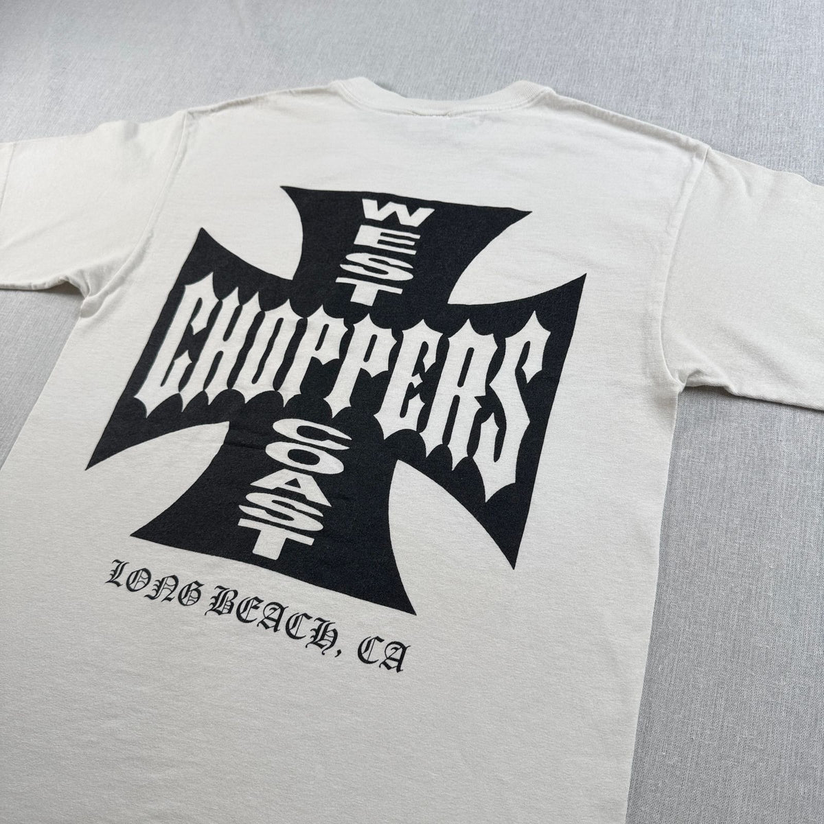 WEST COAST CHOPPERS アイアンクロス anvil ロゴ 企業 バイク Tシャツ ウエストコーストチョッパーズ USA 白 M long beach co-t-2505-012