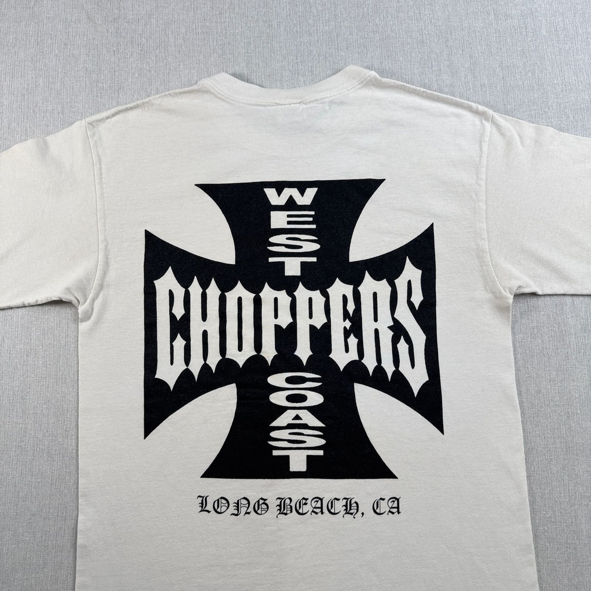 WEST COAST CHOPPERS アイアンクロス anvil ロゴ 企業 バイク Tシャツ ウエストコーストチョッパーズ USA 白 M long beach co-t-2505-012