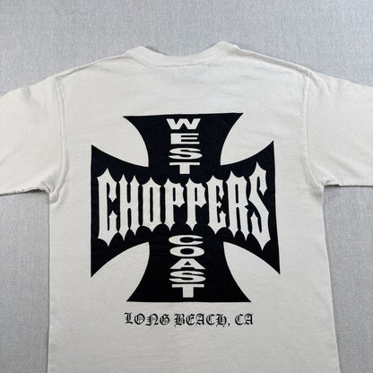 WEST COAST CHOPPERS アイアンクロス anvil ロゴ 企業 バイク Tシャツ ウエストコーストチョッパーズ USA 白 M long beach co-t-2505-012