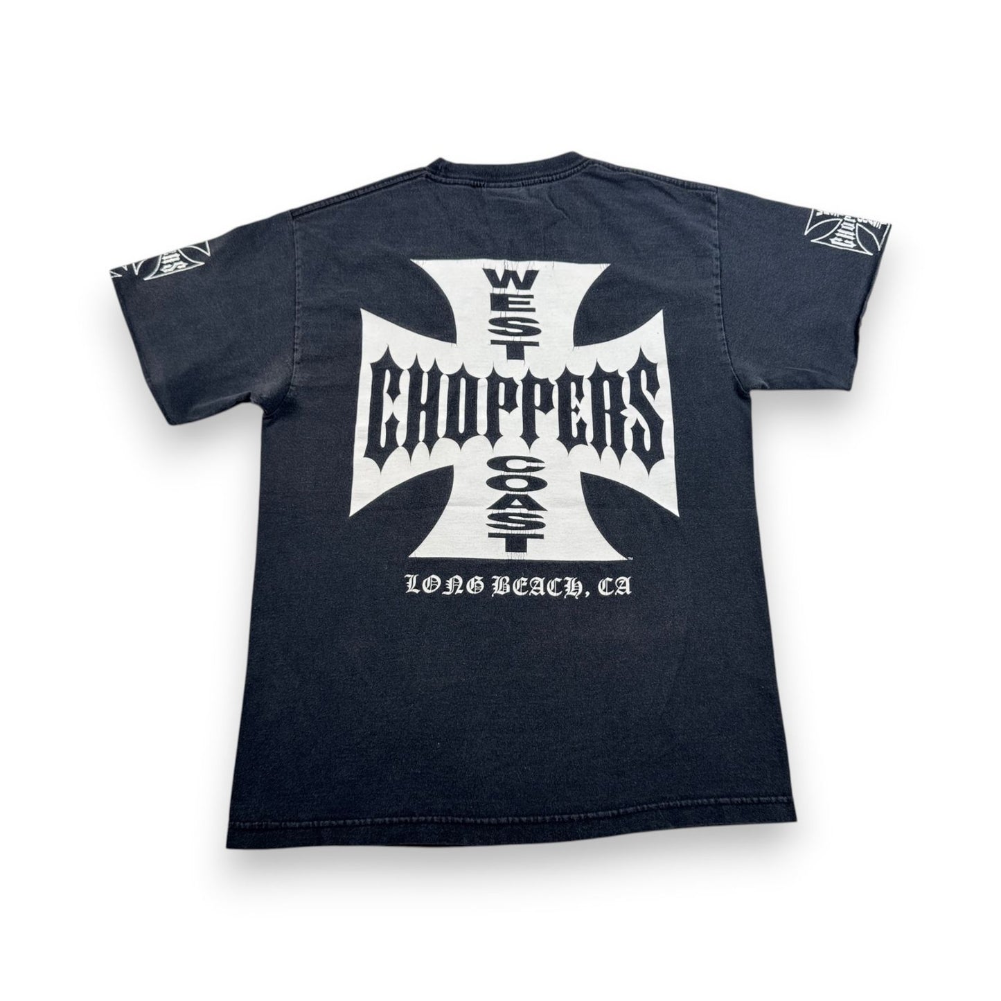 WEST COAST CHOPPERS アイアンクロス 長袖 カットオフ ロゴ 企業 バイク Tシャツ ウエストコーストチョッパーズ 黒 co-t-2505-013