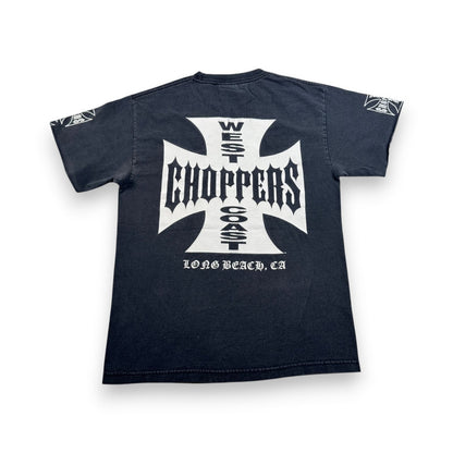WEST COAST CHOPPERS アイアンクロス 長袖 カットオフ ロゴ 企業 バイク Tシャツ ウエストコーストチョッパーズ 黒 co-t-2505-013