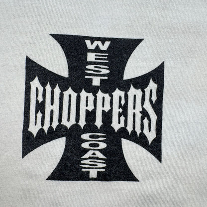 WEST COAST CHOPPERS アイアンクロス anvil ロゴ 企業 バイク Tシャツ ウエストコーストチョッパーズ USA 白 M long beach co-t-2505-012