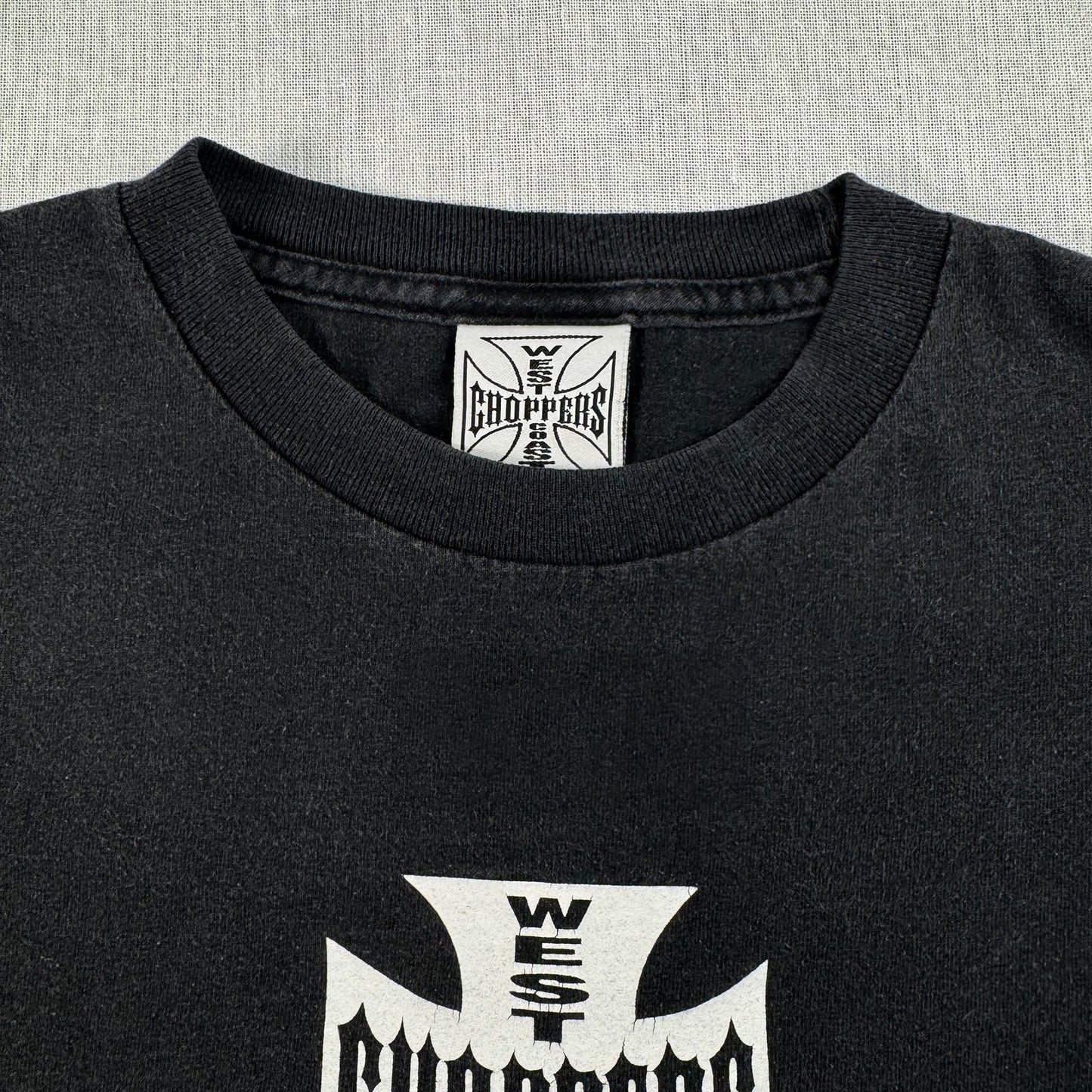 WEST COAST CHOPPERS アイアンクロス 長袖 カットオフ ロゴ 企業 バイク Tシャツ ウエストコーストチョッパーズ 黒 co-t-2505-013