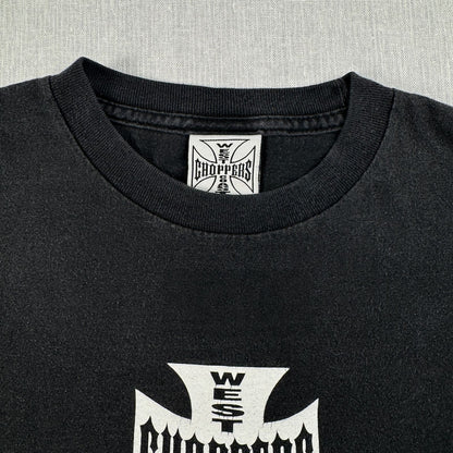 WEST COAST CHOPPERS アイアンクロス 長袖 カットオフ ロゴ 企業 バイク Tシャツ ウエストコーストチョッパーズ 黒 co-t-2505-013